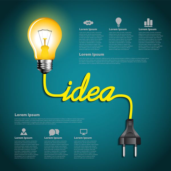 اینفوگرافیک انتزاعی ایده خلاقانه لامپ طرح گردش کار الگوی طراحی مدرن مفهوم الهام بخش