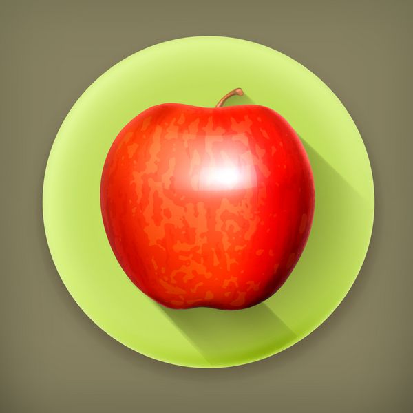 نماد وکتور سایه بلند سیب قرمز