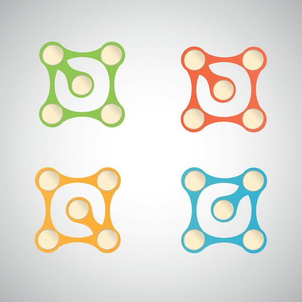 چهار شکل انتزاعی رنگی طرح وکتور