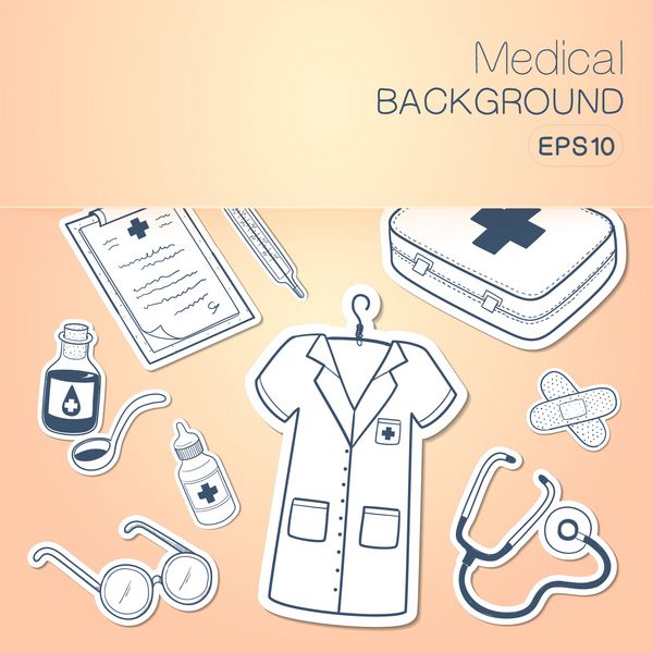 پیشینه پزشکی عناصر وکتور برچسب طرح برای طراحی پزشکی یا مراقبت های بهداشتی