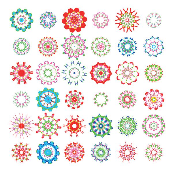 مجموعه ای بزرگ از الگوهای گل کالیدوسکوپ
