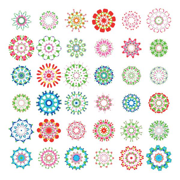 مجموعه ای بزرگ از الگوهای گل کالیدوسکوپ