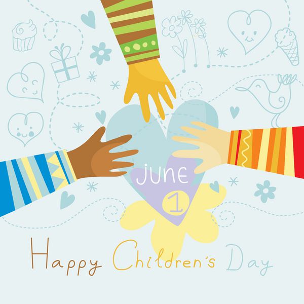 تصویری شاد و رنگارنگ برای روز کودک