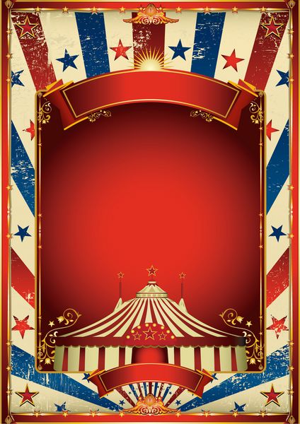پس‌زمینه سیرک قدیمی با بالاپوش بزرگ پوستر سیرک رترو برای تبلیغات شما