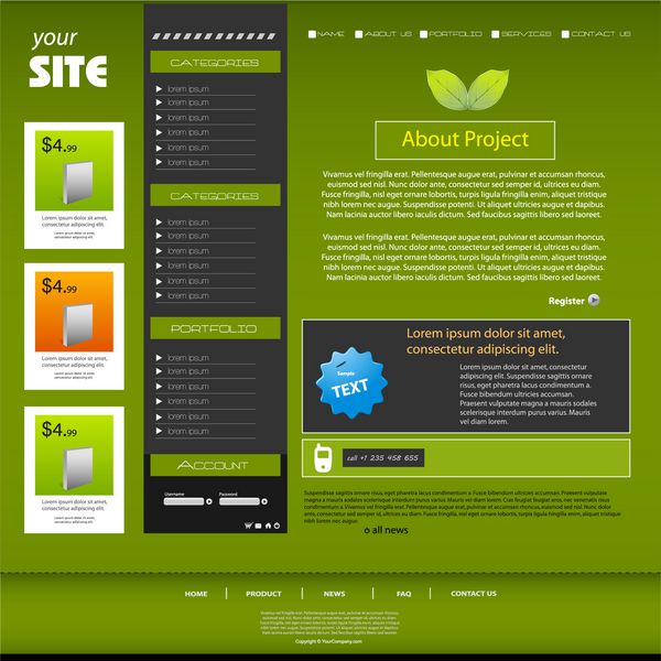طراحی قالب وب سایت