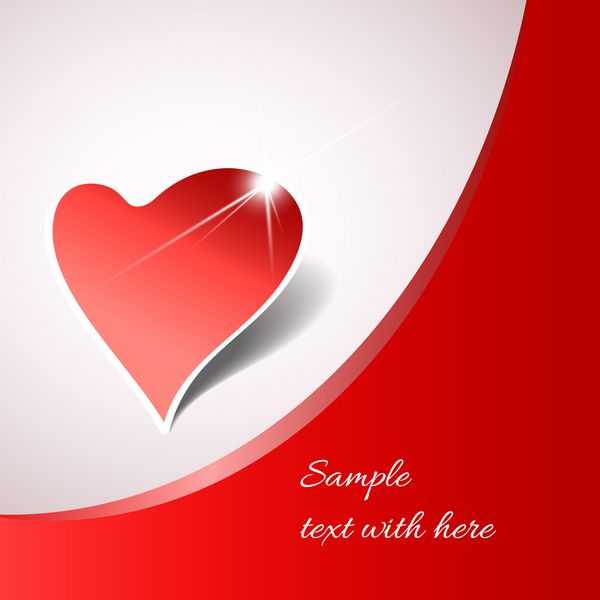قلب قرمز برای کارت روز ولنتاین وکتور