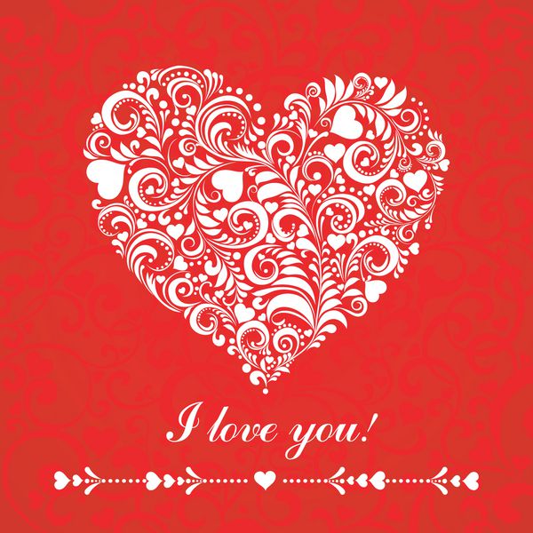 دوستت دارم کارت تبریک روز ولنتاین وکتور