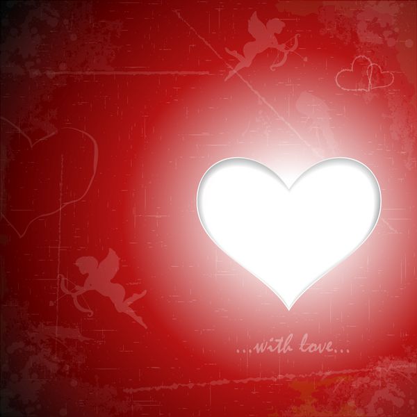قلب کاغذی روز ولنتاین مبارک در وکتور گرانج