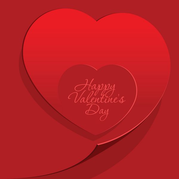 واقع گرایانه دو قلب قرمز برش از کاغذ وکتور پس زمینه روز ولنتاین یا عروسی