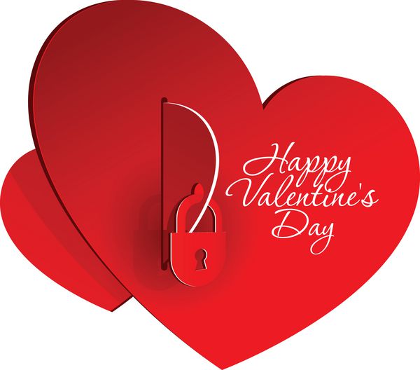 قلب قرمز واقع گرایانه که از کاغذ بریده شده است روی قفل بسته شده است وکتور پس زمینه روز ولنتاین یا عروسی