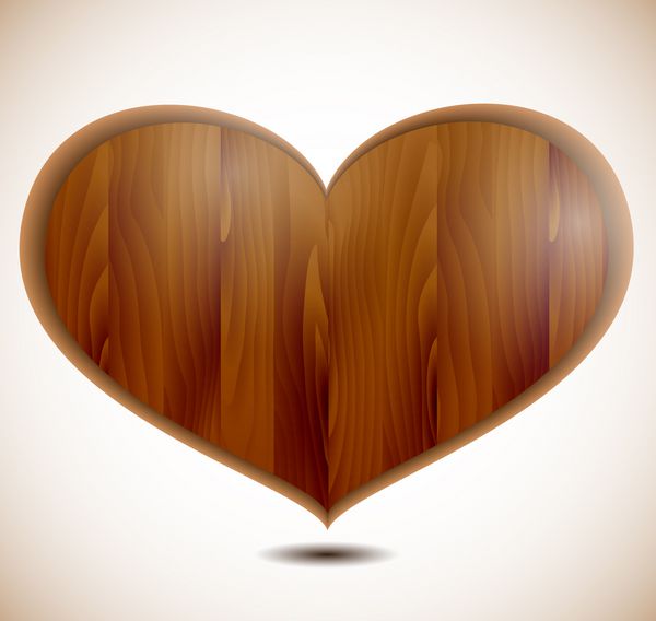 سازه چوبی به شکل قلب ولنتاین وکتور