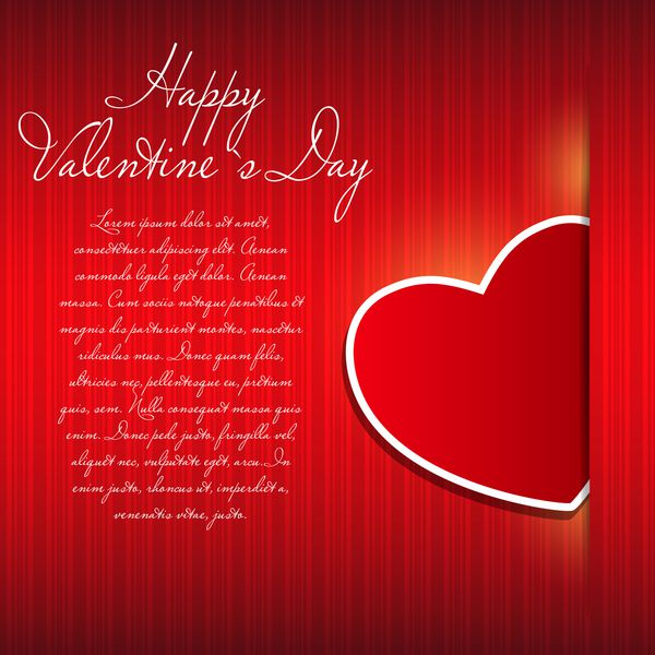 کارت تبریک روز ولنتاین با قلب وکتور