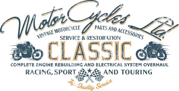 موتورسیکلت سوار - آثار هنری قدیمی برای تی شرت پسرانه در رنگ های سفارشی افکت گرانج در لایه جداگانه