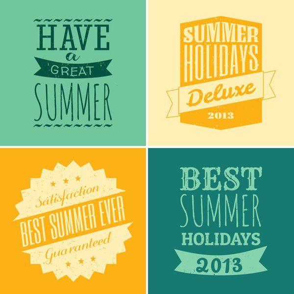 مجموعه ای از چهار طرح تایپوگرافی برای فصل تابستان
