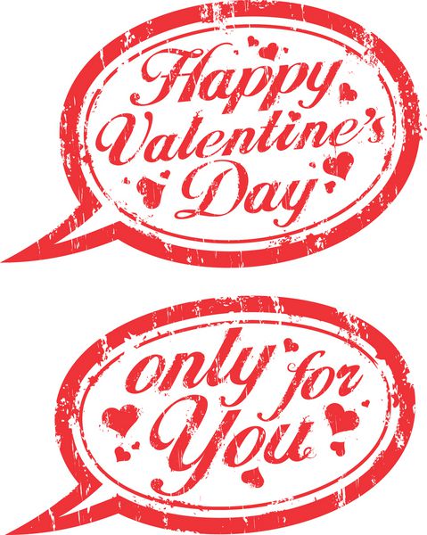 تمبرهای لاستیکی روز ولنتاین مبارک به شکل حباب سخنرانی