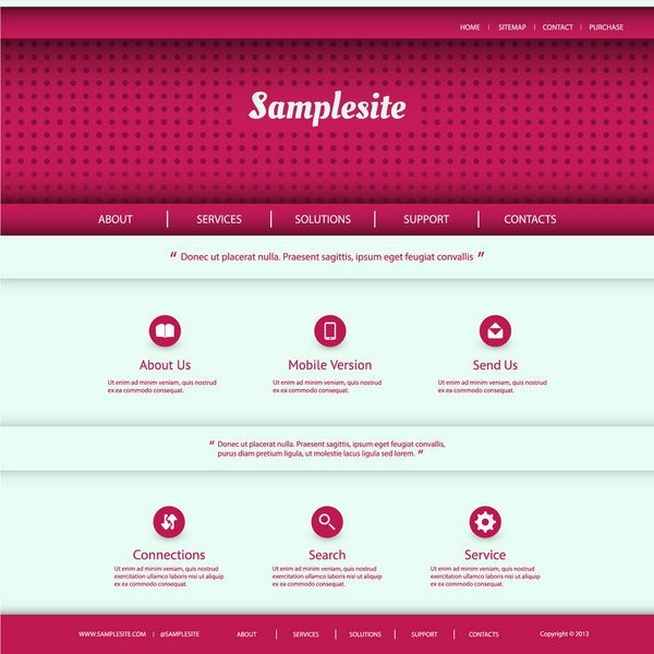 طراحی قالب وب سایت - رنگ صورتی
