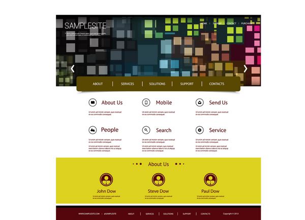 طراحی سایت با الگوی موزاییک رنگارنگ