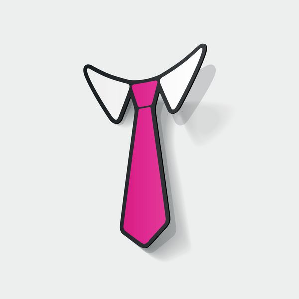 برچسب کاغذی واقعی کراوات نماد تصویر جدا شده