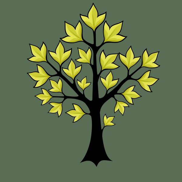 وکتور درختان بهاری با برگ های سبز