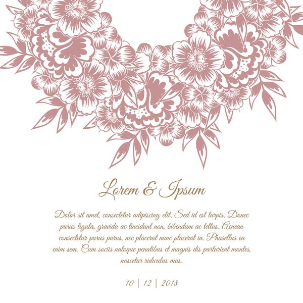 کارت دعوت عروسی با عناصر گلدار