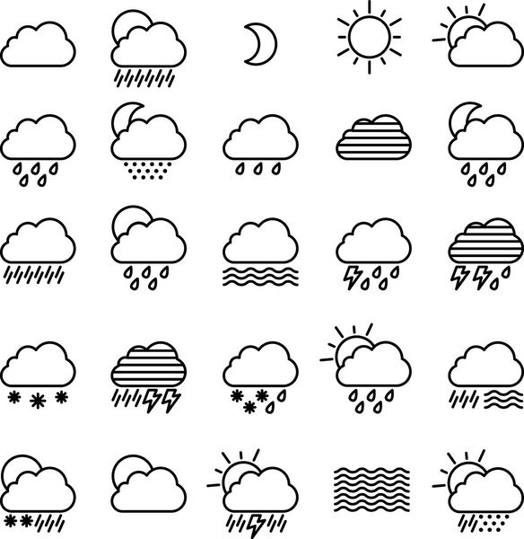 نمادهای آب و هوا برای وب
