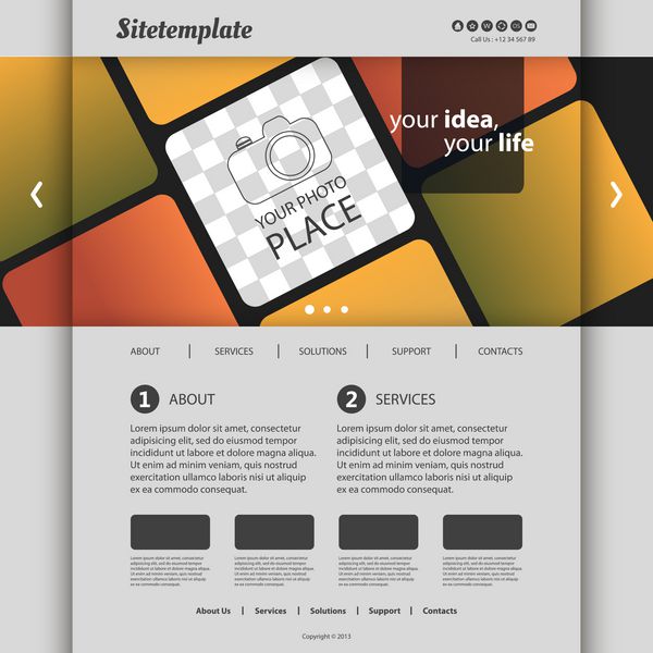 قالب وب سایت با طراحی الگوی انتزاعی و مکانی برای عکس شما
