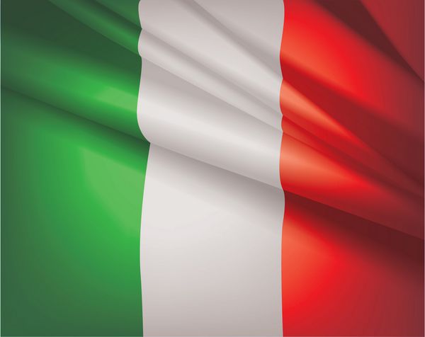 اهتزاز پرچم ایتالیا پس زمینه وکتور