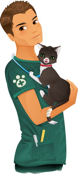 دامپزشک و گربه