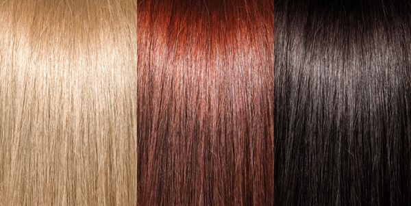 نمونه ای از رنگ های مختلف مو