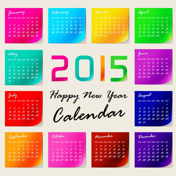 تقویم ساده 2015