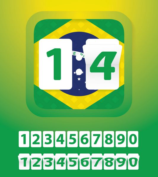 مجموعه ای از کارت های شماره رنگ برزیل وکتور