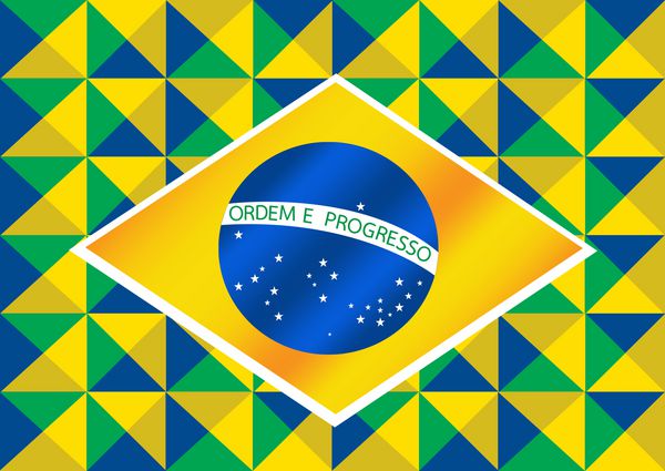 پس زمینه انتزاعی طرح ایده پرچم برزیل