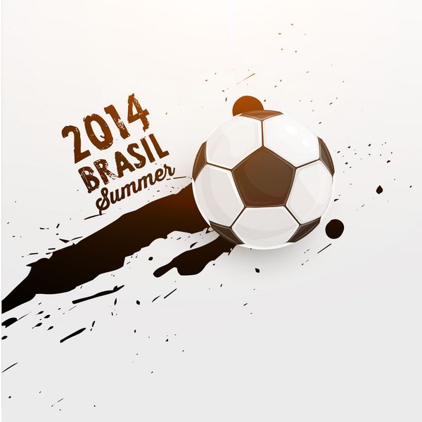 وکتور تابستان 2014 برزیل توپ فوتبال برای طراحی فوتبال پاشش رنگ