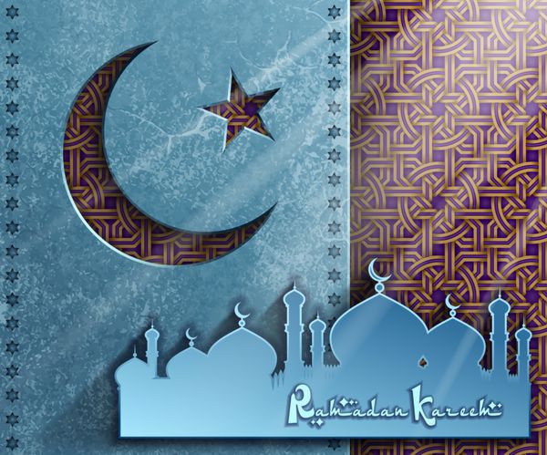 پس‌زمینه سه‌بعدی الگوی اسلیمی پس‌زمینه وکتور رمضان کریم تزیینات عربی وکتور