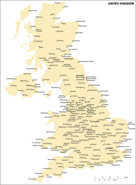 نقشه کشور انگلستان