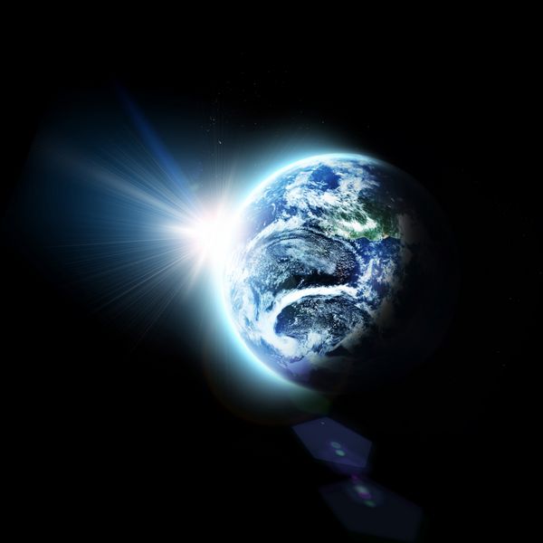 سیاره آبی زمین در فضا عناصر این تصویر توسط ناسا ارائه شده است