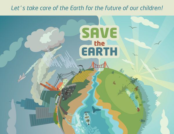 زمین را برای آینده فرزندانمان حفظ کنیم پوستر اکو