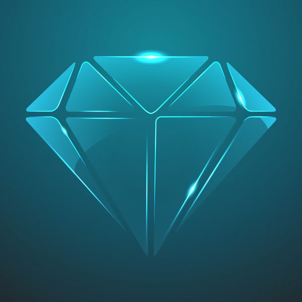 وکتور آیکون الماس شیشه ای