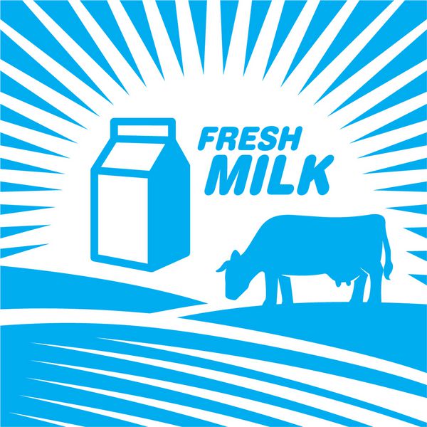 برچسب شیر با گاو