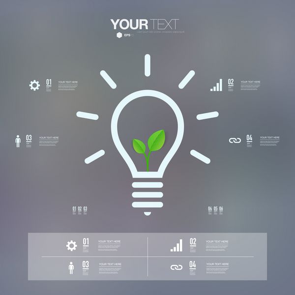 برگ های سبز در طراحی آیکون لامپ را می توان برای طرح گردش کار نمودار گزینه های شماره ارائه طراحی وب استفاده کرد وکتور سهام