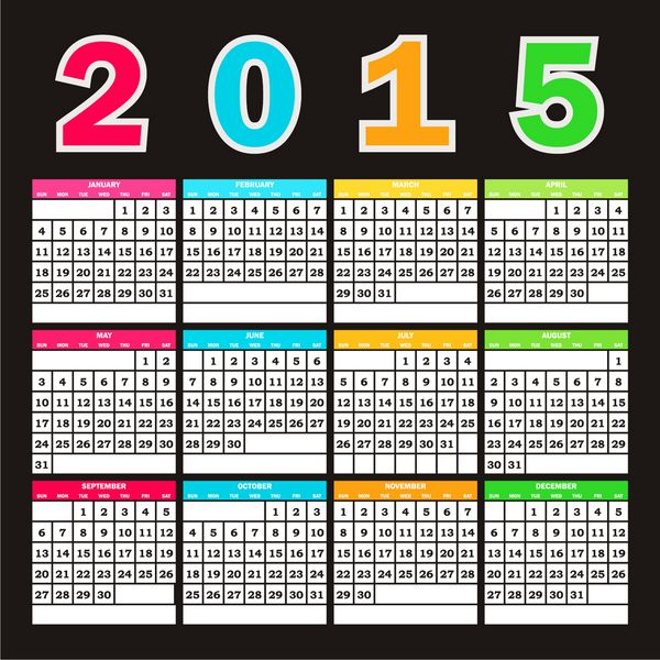 تقویم ساده 2015