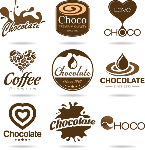 طرح آیکون شکلات و قهوه - استیکر