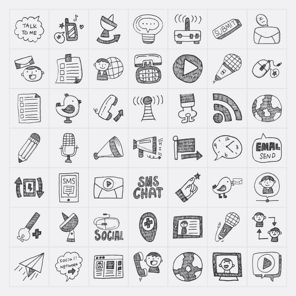مجموعه نمادهای ارتباطی doodle