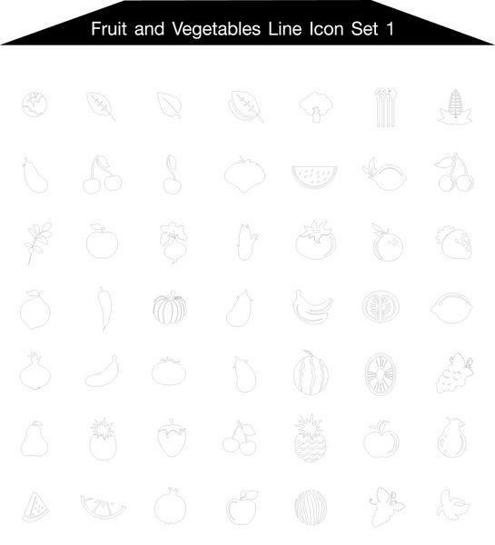 مجموعه آیکون میوه ها و سبزیجات 1