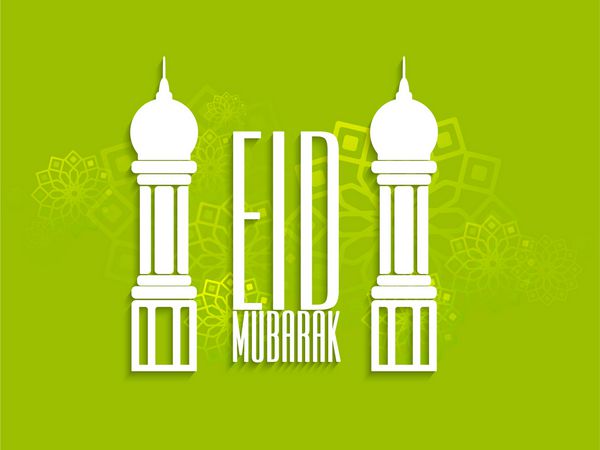 طراحی زیبای مسجد در زمینه سبز برای جشن های عید مبارک فستیوال جامعه مسلمانان