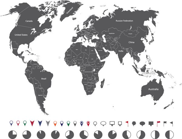 نقشه جهان با نام کشورها