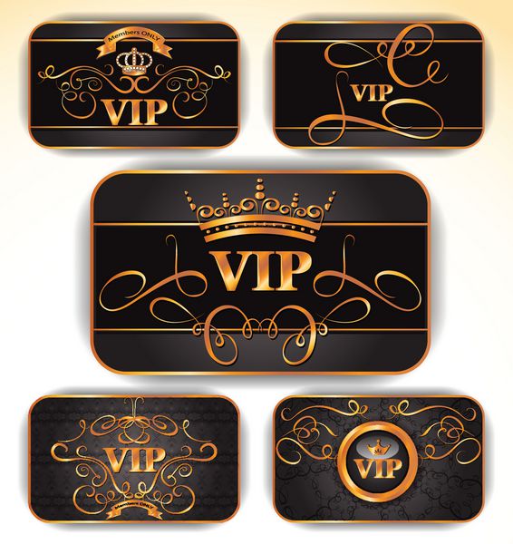 کارت های طلایی VIP وکتور زیبا