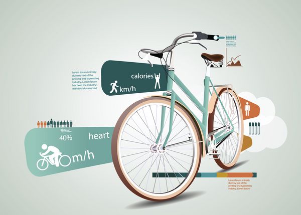 اینفوگرافیک آمار تناسب اندام و ورزش با دوچرخه