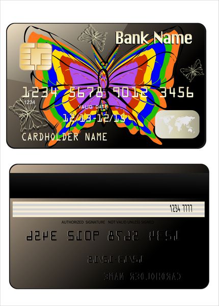 کارت اعتباری وکتور واقعی با دو طرف پروانه