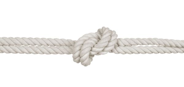 طناب با گره ایزوله شده روی سفید